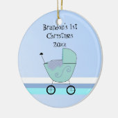 Baby Buggy Eerste Kerstmis Keramisch Ornament (Links)