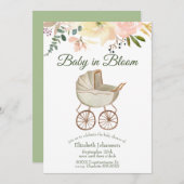 Baby Buggy en Bloemen Baby in Bloom Kaart (Voorkant / Achterkant)