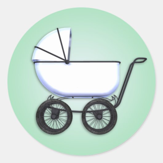 Baby Buggy Groene Sticker (Voorkant)
