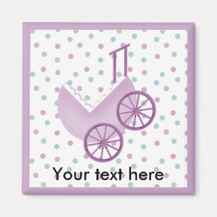Baby Buggy Lavender Magnet Magneet