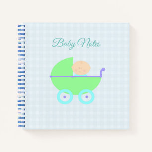 Baby Buggy op Gingham Notitieboek
