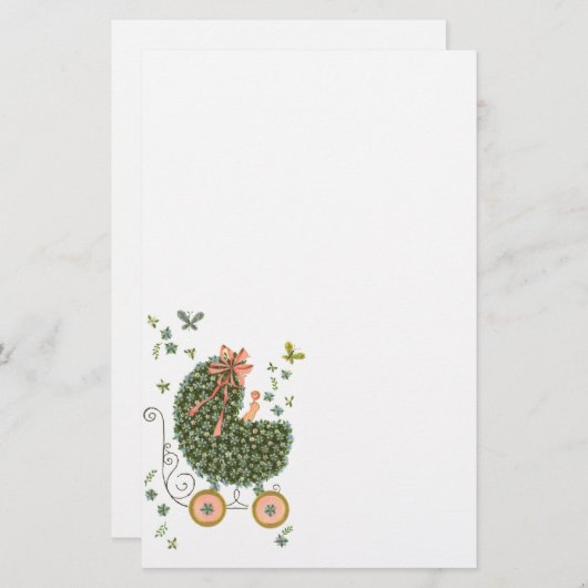 Baby Buggy Stationery Briefpapier (Voorkant / Achterkant)