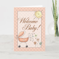 Baby Buggy Subtle Floral Welcome Baby