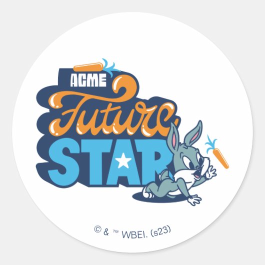 Baby BUGS BUNNY™ - Future Star Ronde Sticker (Voorkant)