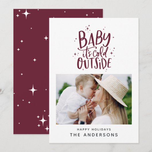 Baby buiten de typografie save the date (Voorkant / Achterkant)