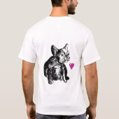 Baby Bulldog Dog Heart Mannen Basic T-Shirt, White T-shirt (Achterkant)