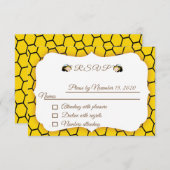 Baby Bumble Bee's Baby shower carte RSVP (Devant / Derrière)