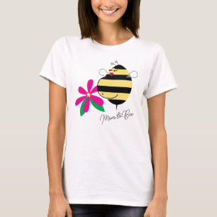 Baby Bump Roze Bloemige Moeder tot Bij T-shirt