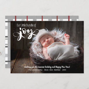 Baby bundel Joy Script Photo Feestdagenkaart