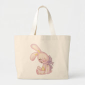 Baby Bunny Bag (roze) Grote Tote Bag (Voorkant)