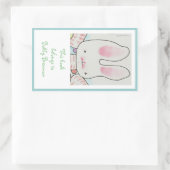 Baby bunny bookplate rechthoekige sticker (Tas)