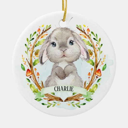 Baby Bunny Cute Keramisch Ornament (Voorkant)