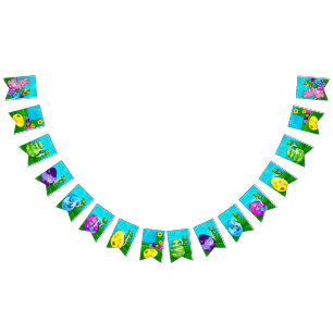 Baby Bunny Easter HAPPY EASTER Vlaggetjes