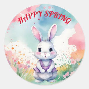 Baby Bunny in het voorjaar Ronde Sticker