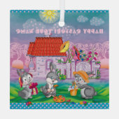 Baby Bunny little Glas Ornament (Achterkant)