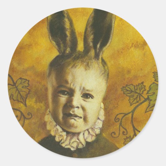 Baby Bunny Mutant Design Ronde Sticker (Voorkant)