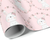 Baby Bunny Pattern Baby shower Cadeaupapier (Rol Hoek)
