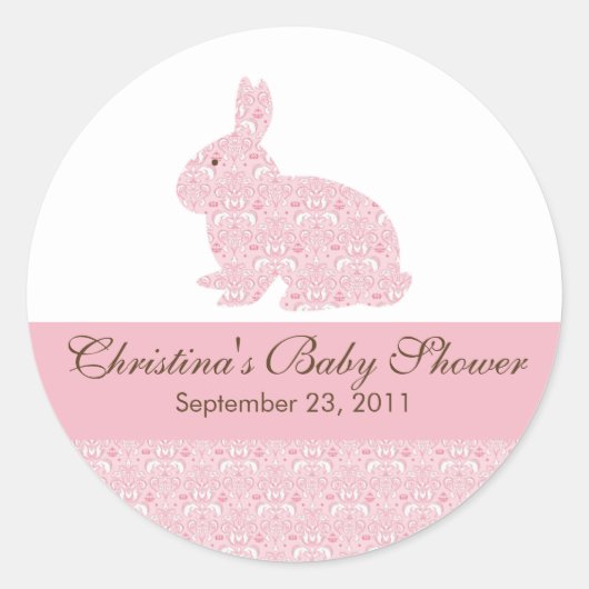 Baby Bunny Rabbit Baby shower Sticker (Voorkant)