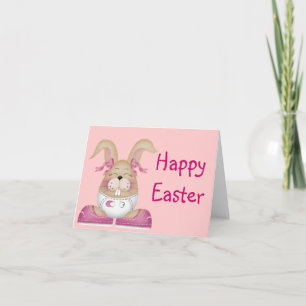Baby Bunny rose Bonne Carte de voeux de Pâques