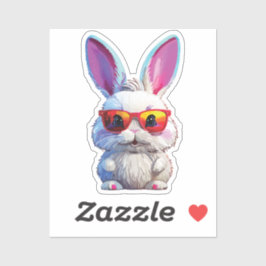 Baby Bunny Sticker with Sunglasses