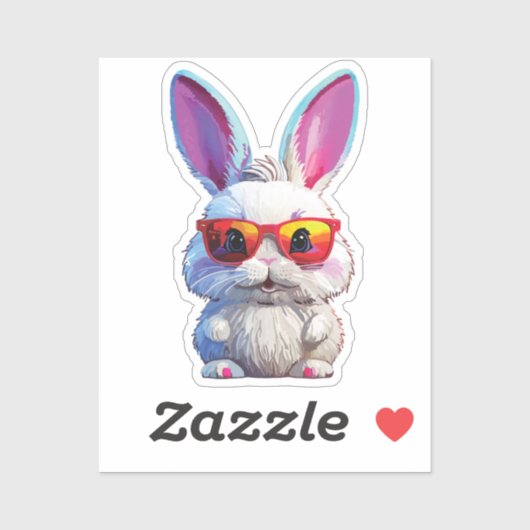 Baby Bunny Sticker with Sunglasses (Vel)
