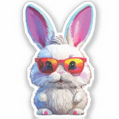 Baby Bunny Sticker with Sunglasses (Voorkant)