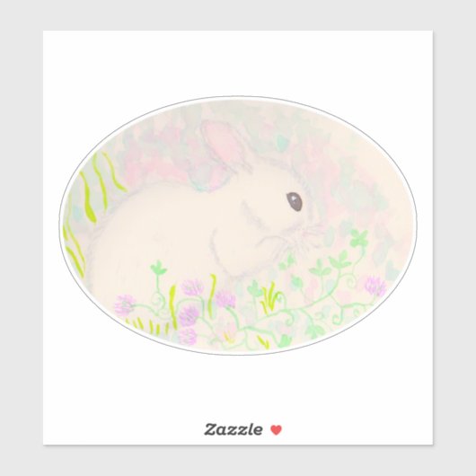 Baby bunny waterverf sticker (Vel)