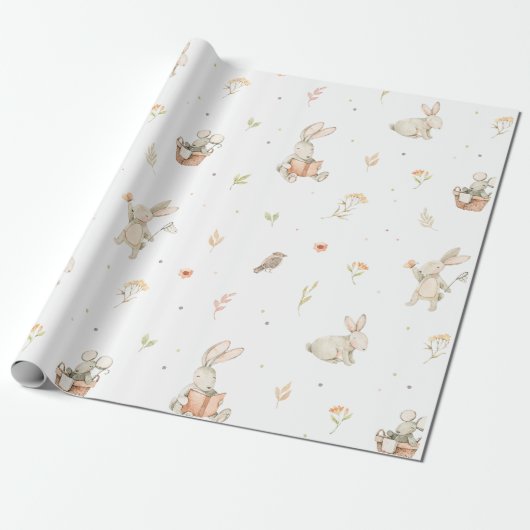 Baby Bunny Wrapping Paper Cadeaupapier (Uitgerold)