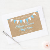 Baby Bunting Blauwe Doop Favor Rechthoekige Sticker (Envelop)
