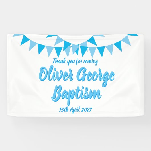Baby Bunting Blauwe Doop Favor Spandoek (Horizontaal)
