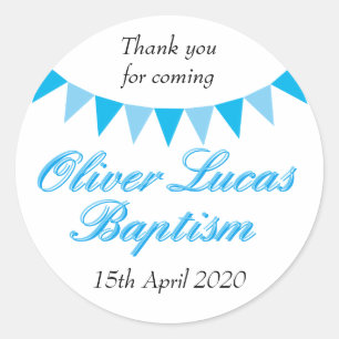 Baby Bunting Blue Doop Doopgunst Ronde Sticker