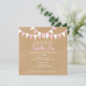 Baby Bunting Pink Baptême Christening Invitation (Debout devant)
