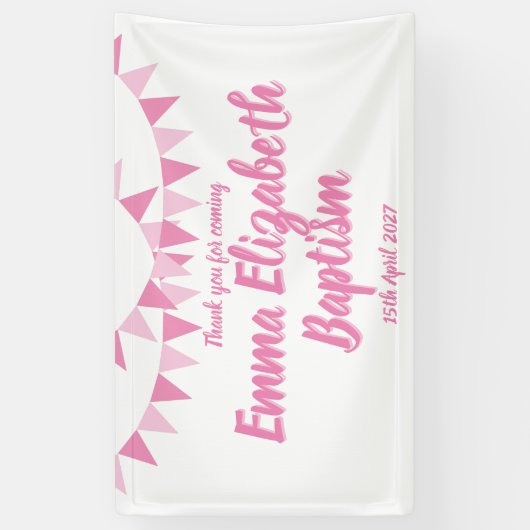 Baby Bunting Roze Doop Favor Spandoek (Verticaal)