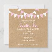 Baby Bunting Roze Doop Uitnodiging doop (Voorkant)