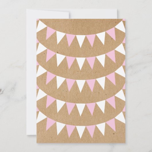 Baby Bunting Roze Doop Uitnodiging doop (Achterkant)