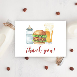 Baby, Burgers en Biertjes Baby shower Bedankt
