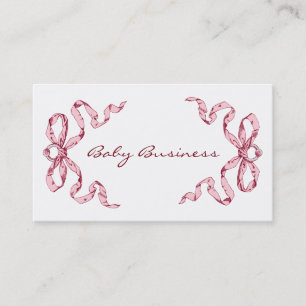 Baby Business Pink Bows Visitekaartjes