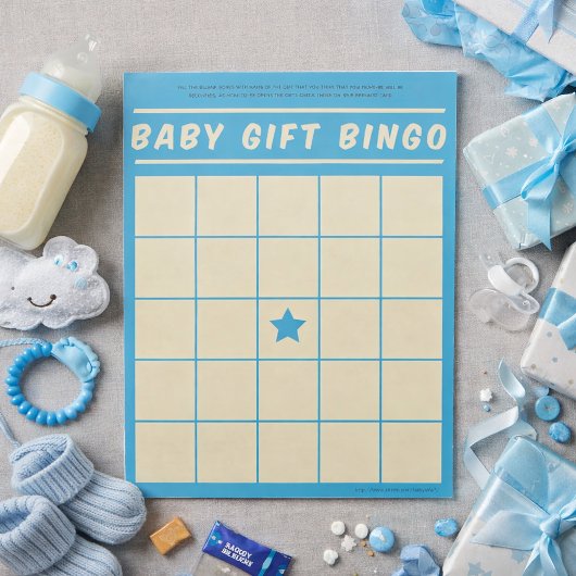 Baby-Cadeau Bingo Baby shower Jeu Bloc-notes bleu