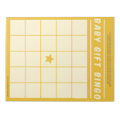 Baby-Cadeau Bingo Baby shower Jeu Bloc-notes jaune (Devant)