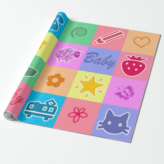 Baby Cadeaupapier (Uitgerold)
