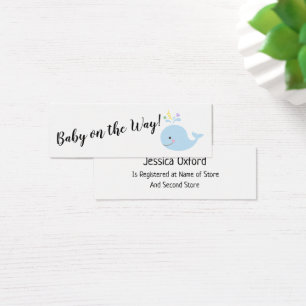 Baby Cadeauregister met blauwe afhandelingskaarten Mini Visitekaartjes