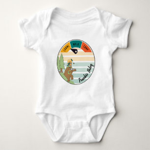 Baby Camp Beer, slang, uil personaliseren Romper