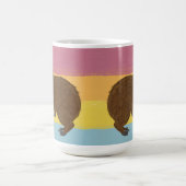 Baby Capybara Cute Illustration Colorful Striped Koffiemok (Center)