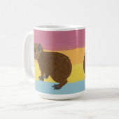 Baby Capybara Cute Illustration Colorful Striped Koffiemok (Voorkant links)