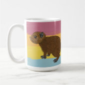 Baby Capybara Cute Illustration Colorful Striped Koffiemok (Links)