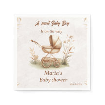 Baby Carriage Baby shower servet