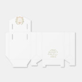 Baby Carriage Crest Monogram | Neutraal Baby showe Bedankdoosjes (Uitgevouwen)