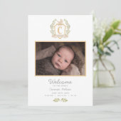 Baby Carriage Monogram C | Neutrale geboorte Aankondiging (Staand voorkant)