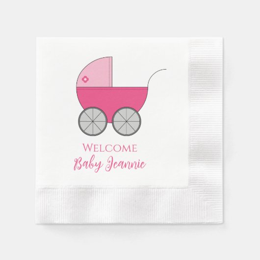 Baby Carriage Shower Party servetten (Voorkant)