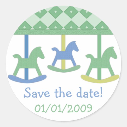 Baby Carrousel Collectie Ronde Sticker (Voorkant)